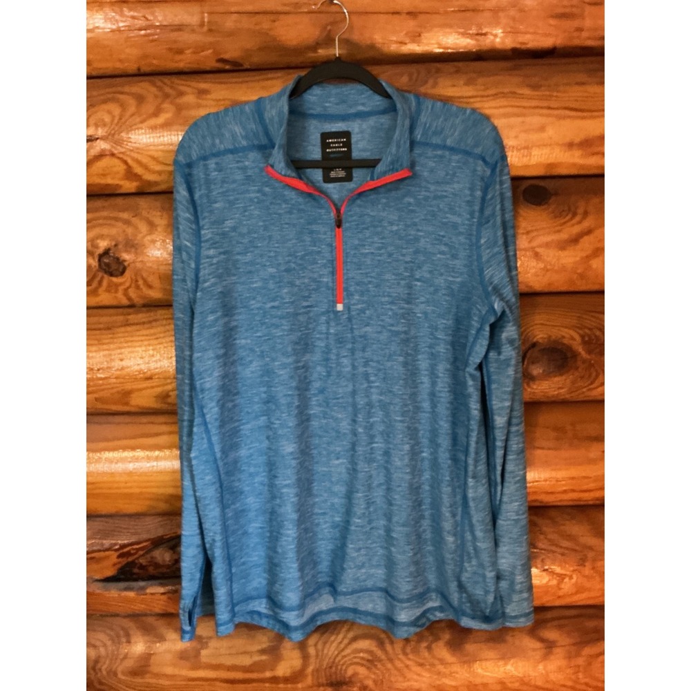 American Eagle AE Active 360 Extreme Flex‎ Quarter Zip Pullover Blue Mens Large